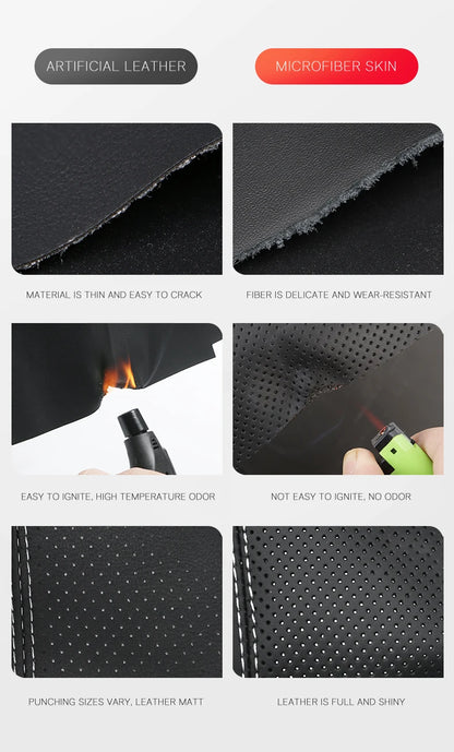 Car Neck Pillow - Ergonomic Leather Headrest Cushion for Ford Mustang & Focus - ZOOMNSTORE