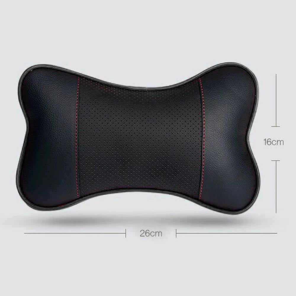 Car Neck Pillow - Ergonomic Neck Support PU Leather Headrest Cushion for Driving Comfort - ZOOMNSTORE