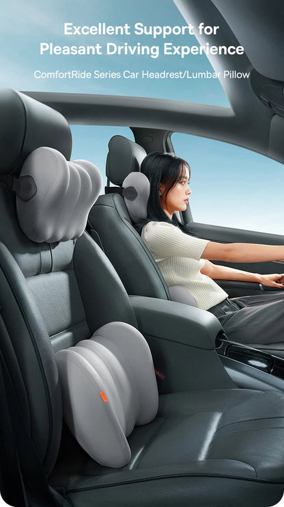 Car Neck Pillow Memory Foam Cushion - Ergonomic Lumbar Support & Breathable Travel Neck Rest - ZOOMNSTORE