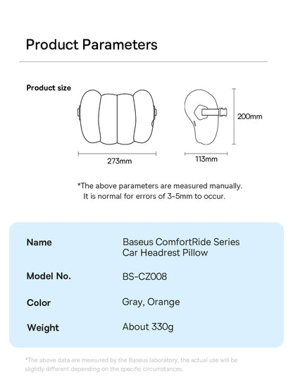 Car Neck Pillow Memory Foam Cushion - Ergonomic Lumbar Support & Breathable Travel Neck Rest - ZOOMNSTORE