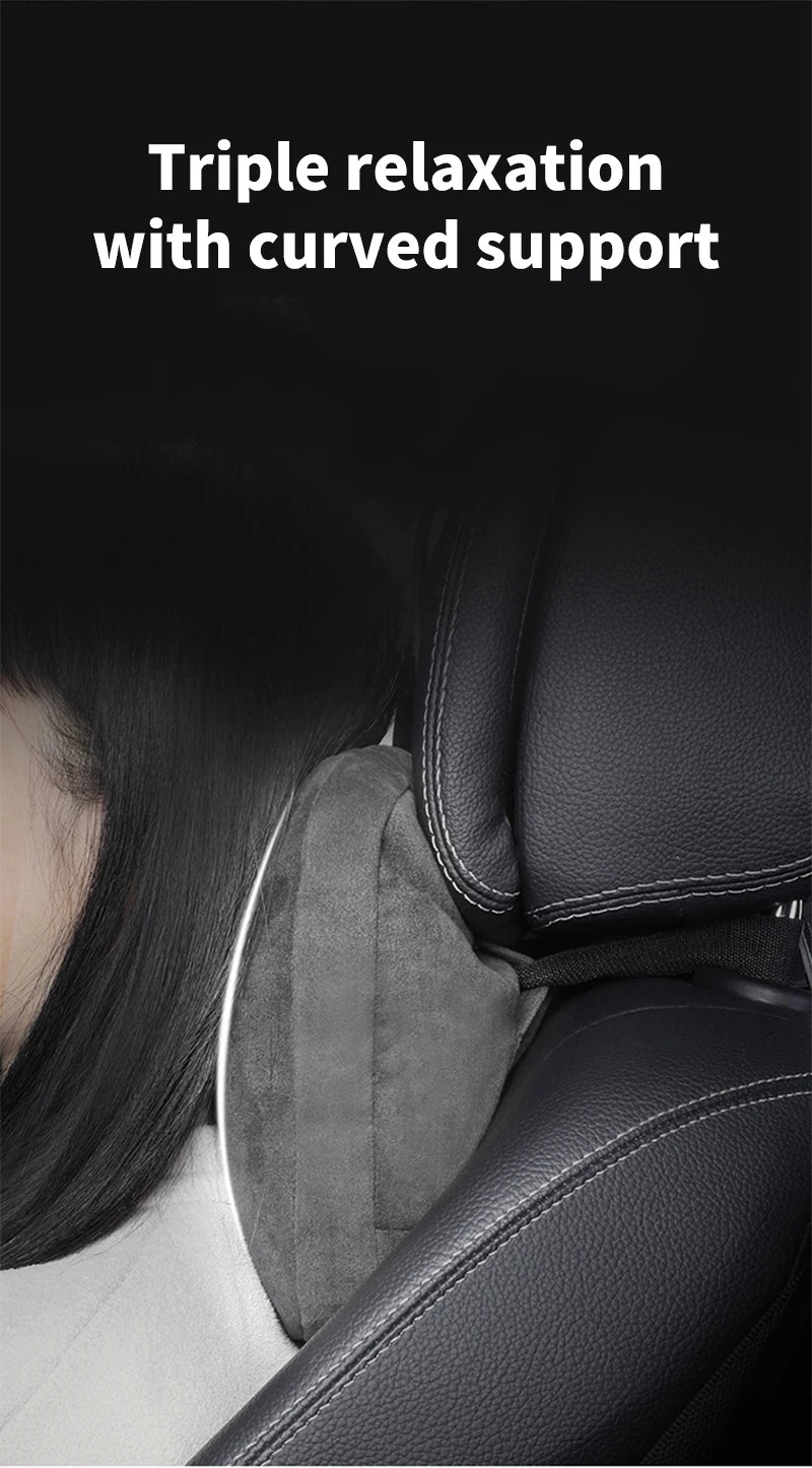 Car Neck Pillow - Universal Car Seat Cushion With Memory Foam & Natural Fiber Filling - ZOOMNSTORE