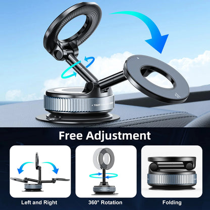 Car Phone Holder - Magnetic Car Mount With Vacuum Suction Cup & 360° Rotation - ZOOMNSTORE