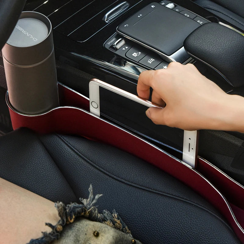 Car Seat Gap Filler - Dual Pack Organizer with Cup Holder & Phone Holder for Car Interior - ZOOMNSTORE
