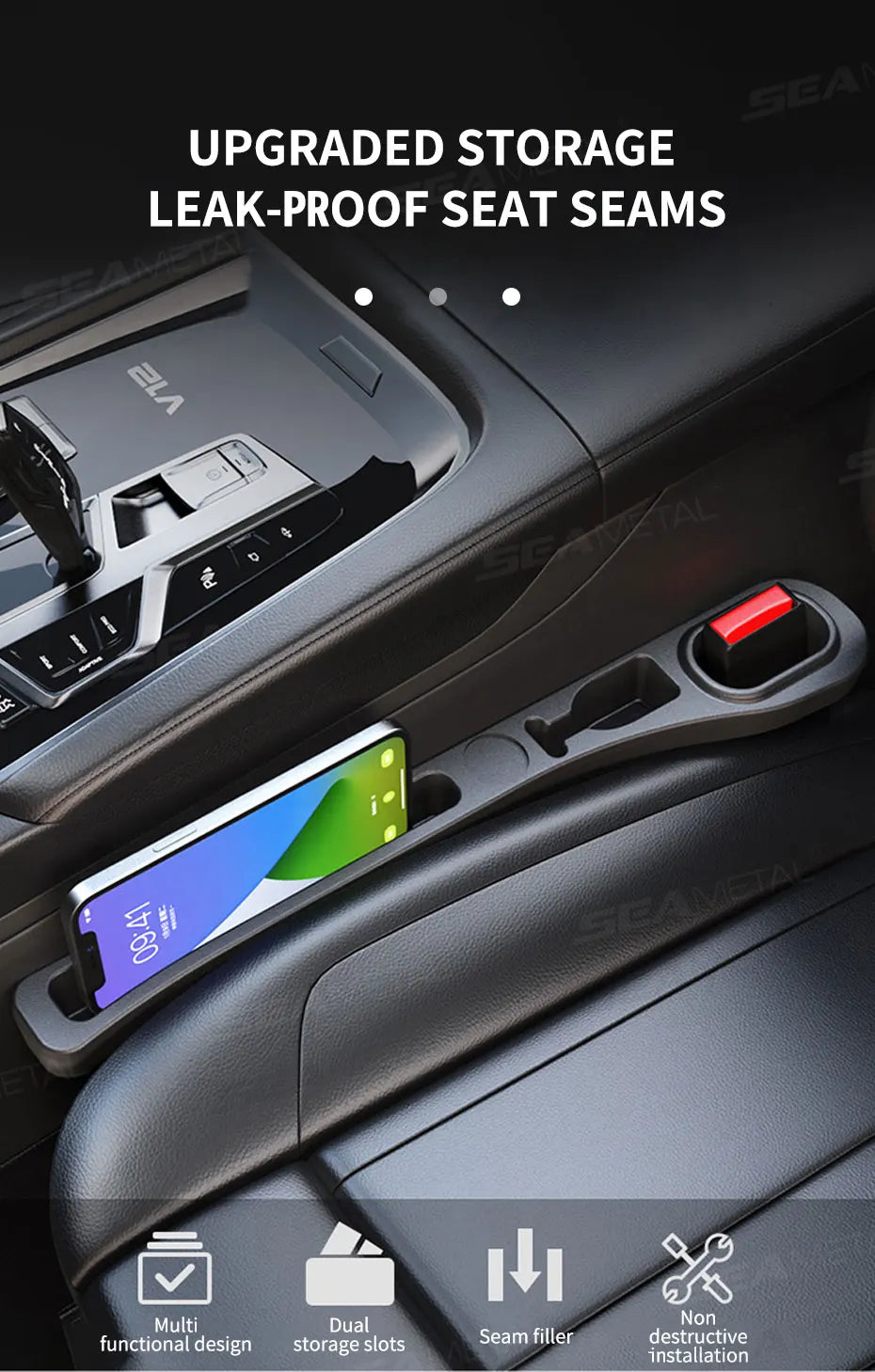 Car Seat Gap Filler | Bendable Side Crevice Filler & Extra Storage Space for Cars - ZOOMNSTORE