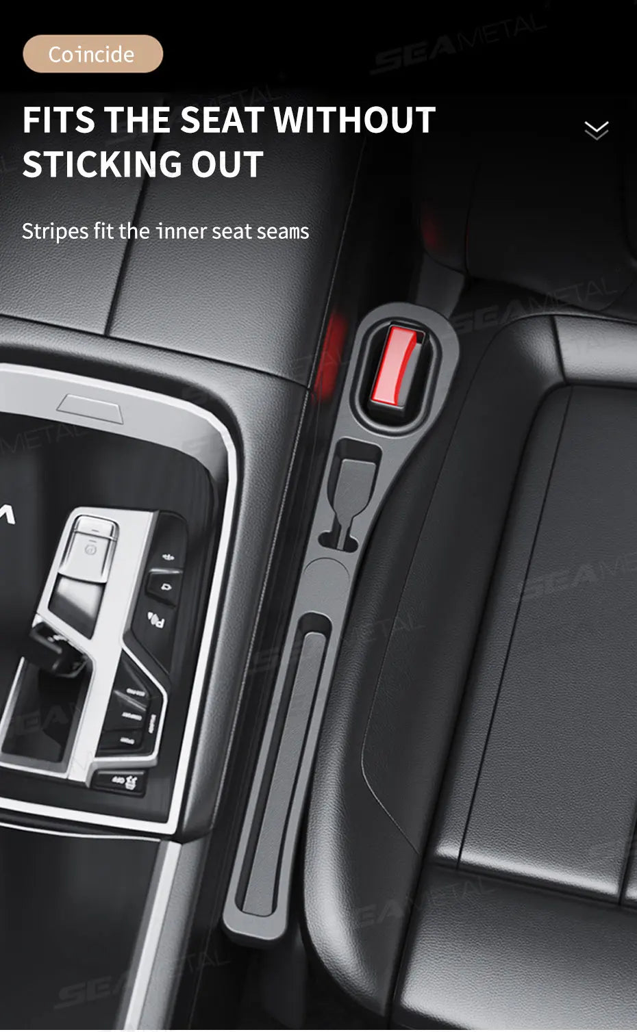 Car Seat Gap Filler | Bendable Side Crevice Filler & Extra Storage Space for Cars - ZOOMNSTORE