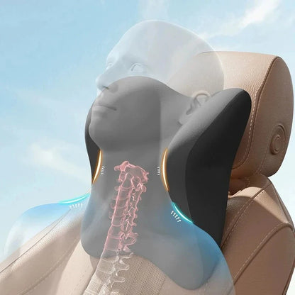 Car Seat Lumbar Support Memory Foam Pillow - Ergonomic Neck & Waist Cushion - ZOOMNSTORE