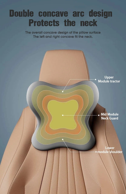 Car Seat Lumbar Support Memory Foam Pillow - Ergonomic Neck & Waist Cushion - ZOOMNSTORE