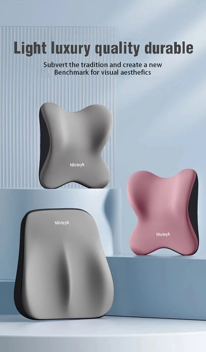 Car Seat Lumbar Support Memory Foam Pillow - Ergonomic Neck & Waist Cushion - ZOOMNSTORE