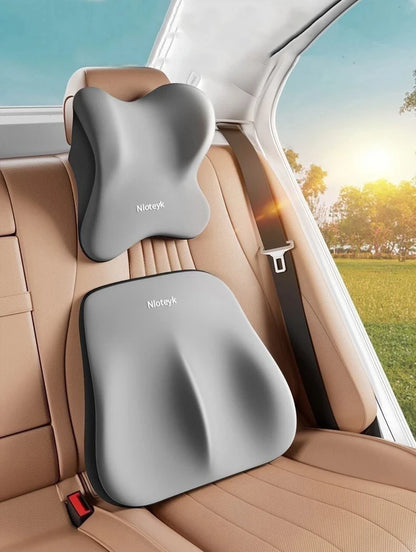 Car Seat Lumbar Support Memory Foam Pillow - Ergonomic Neck & Waist Cushion - ZOOMNSTORE