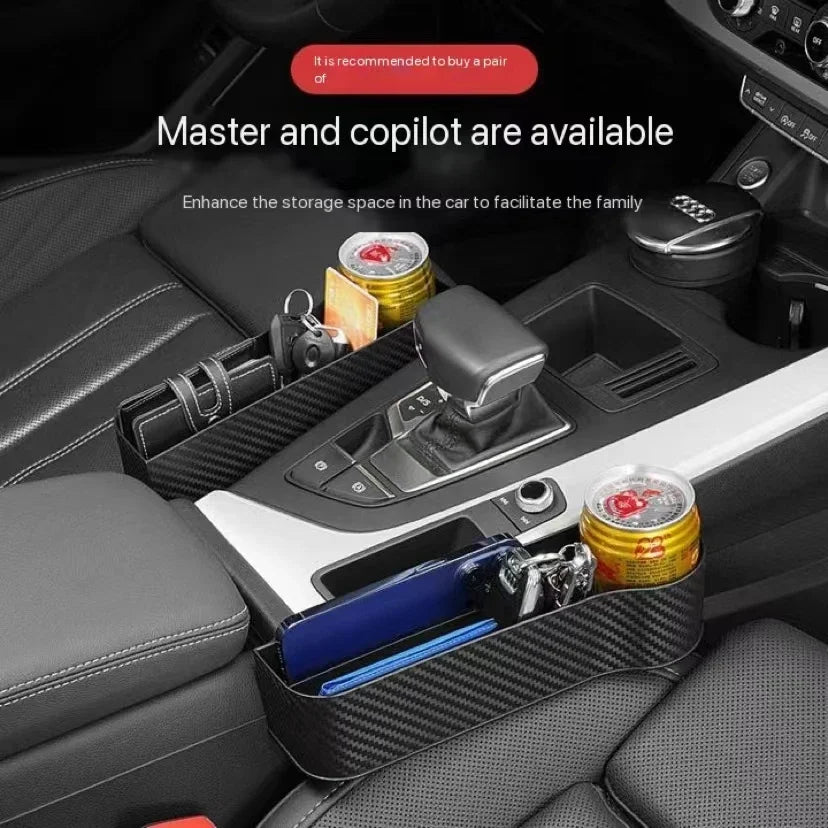 Car Seat Organizer - ABS Storage Box with Seat Gap Filler & Phone Holder Pocket - ZOOMNSTORE