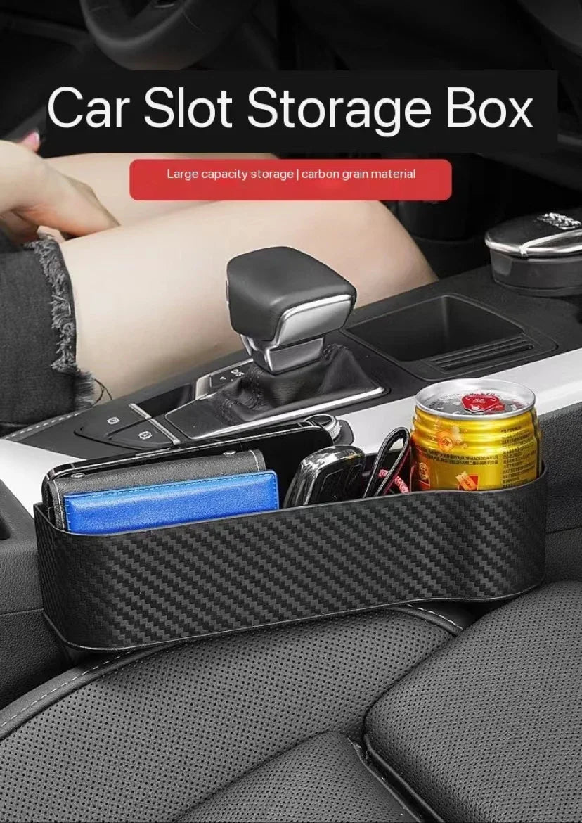 Car Seat Organizer - ABS Storage Box with Seat Gap Filler & Phone Holder Pocket - ZOOMNSTORE