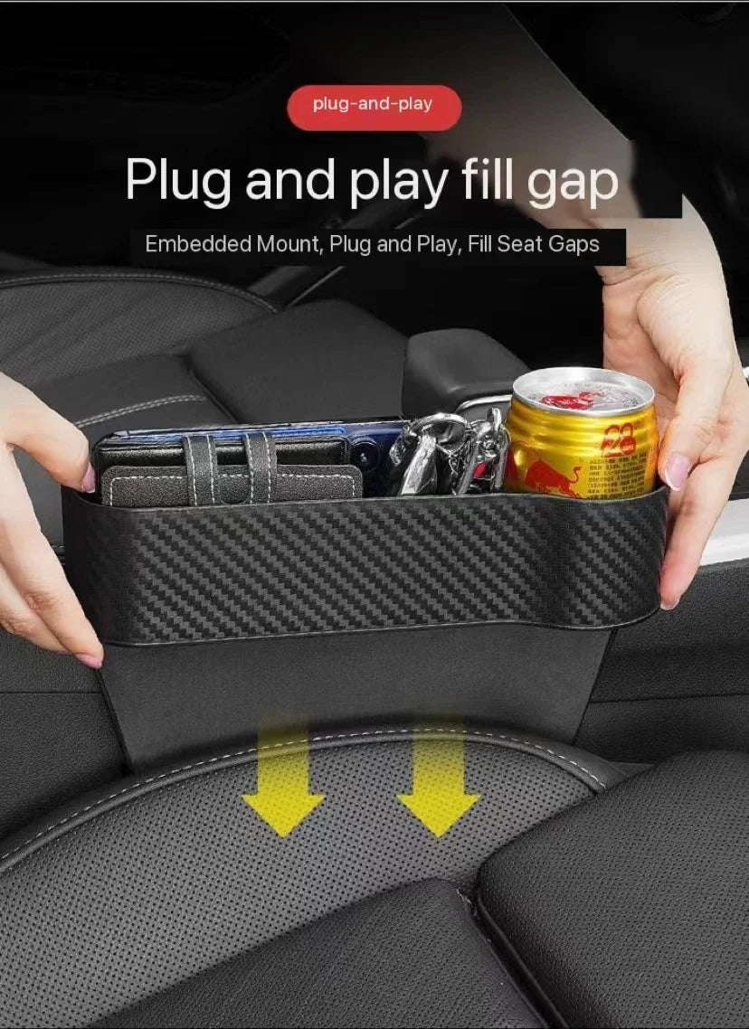 Car Seat Organizer - ABS Storage Box with Seat Gap Filler & Phone Holder Pocket - ZOOMNSTORE