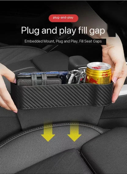 Car Seat Organizer - ABS Storage Box with Seat Gap Filler & Phone Holder Pocket - ZOOMNSTORE