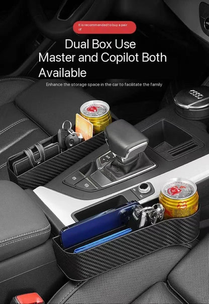 Car Seat Organizer - ABS Storage Box with Seat Gap Filler & Phone Holder Pocket - ZOOMNSTORE