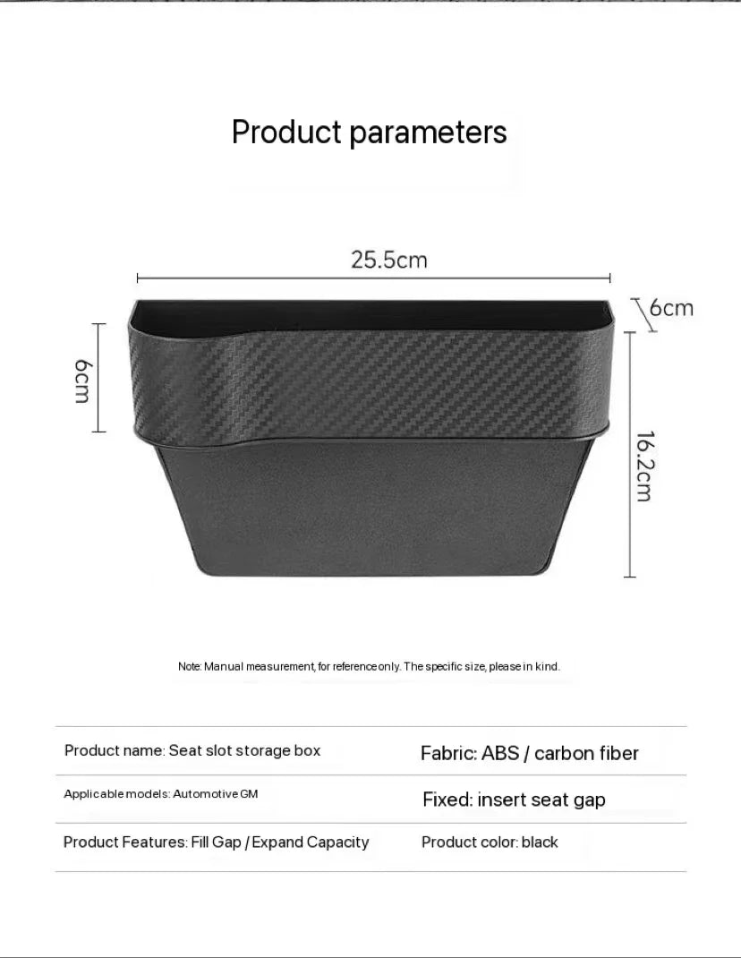 Car Seat Organizer - ABS Storage Box with Seat Gap Filler & Phone Holder Pocket - ZOOMNSTORE
