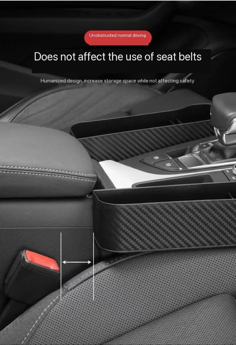 Car Seat Organizer - ABS Storage Box with Seat Gap Filler & Phone Holder Pocket - ZOOMNSTORE
