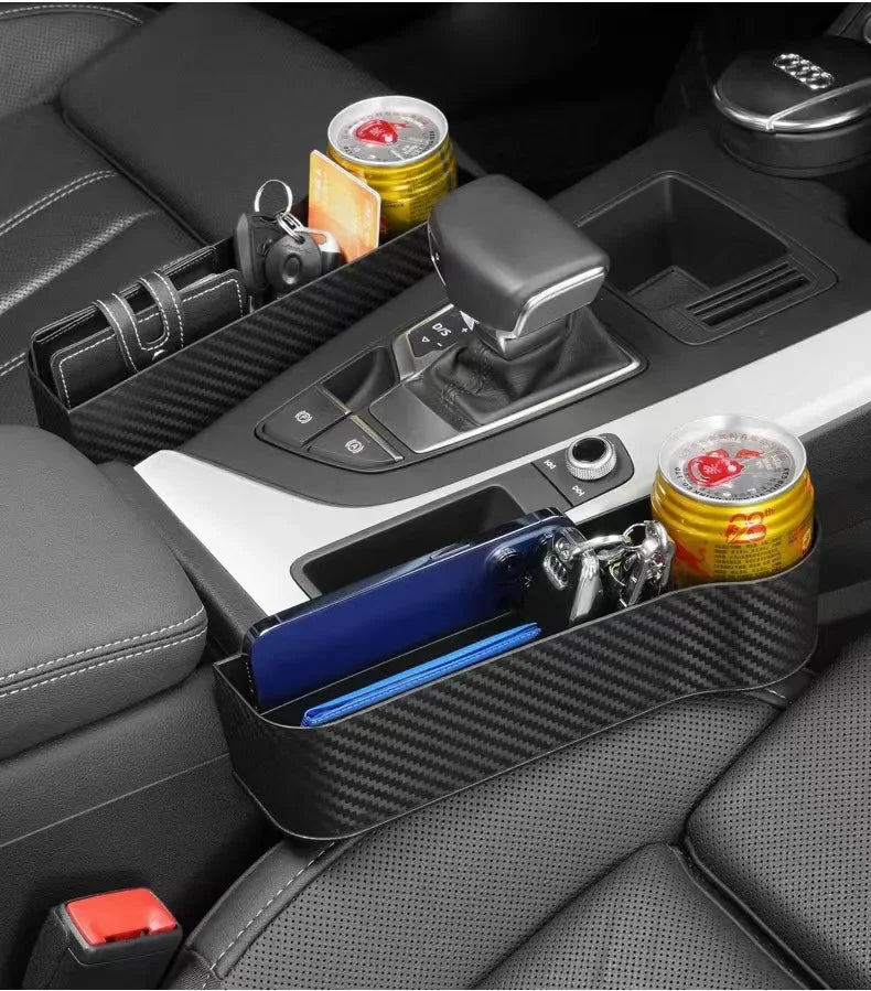 Car Seat Organizer - ABS Storage Box with Seat Gap Filler & Phone Holder Pocket - ZOOMNSTORE