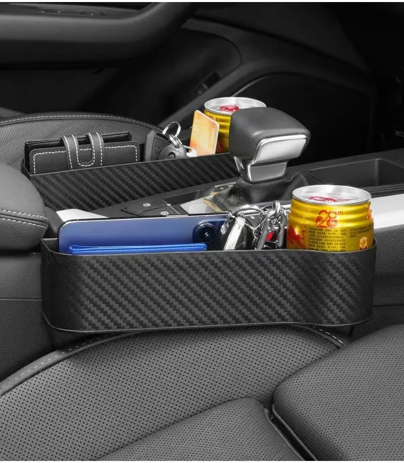 Car Seat Organizer - ABS Storage Box with Seat Gap Filler & Phone Holder Pocket - ZOOMNSTORE