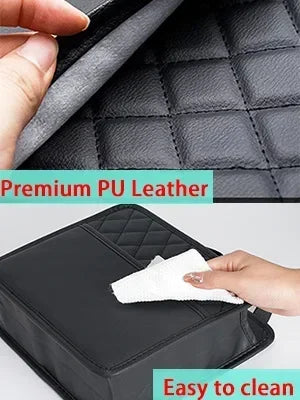 Car Seat Organizer PU Leather Storage Bag - Multi Pocket Waterproof Tissue Holder - ZOOMNSTORE