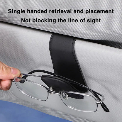 Car Sun Visor Clip - Magnetic Eyeglass Holder Leather Glasses Case For Car - ZOOMNSTORE