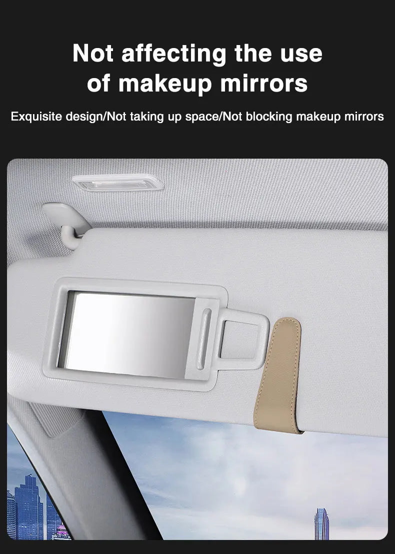 Car Sun Visor Clip - Magnetic Eyeglass Holder Leather Glasses Case For Car - ZOOMNSTORE