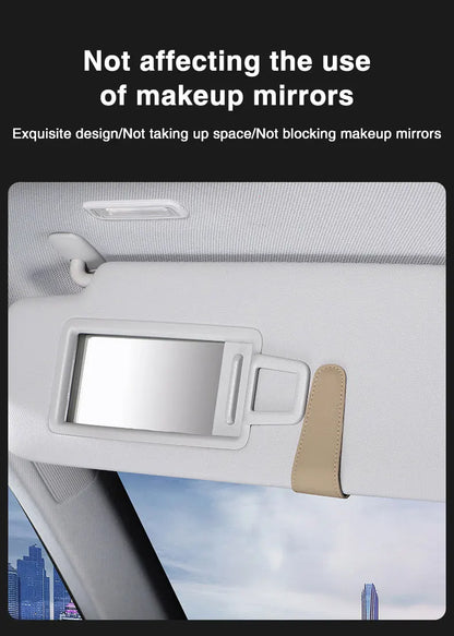 Car Sun Visor Clip - Magnetic Eyeglass Holder Leather Glasses Case For Car - ZOOMNSTORE