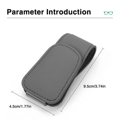 Car Sun Visor Clip - Magnetic Eyeglass Holder Leather Glasses Case For Car - ZOOMNSTORE
