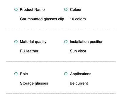 Car Sun Visor Clip - Magnetic Eyeglass Holder Leather Glasses Case For Car - ZOOMNSTORE