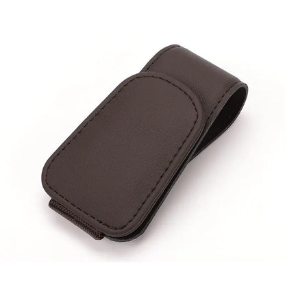 Car Sun Visor Clip - Magnetic Eyeglass Holder Leather Glasses Case For Car - ZOOMNSTORE