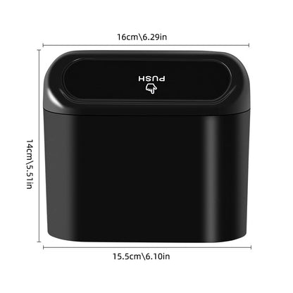 Car Trash Bin - Hanging Auto Trash Can with Detachable Hook & Flip Lid Storage Box - ZOOMNSTORE