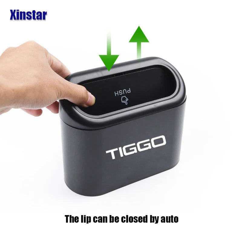 Car Trash Bin - Plastic Waste Container For Chery Tiggo | ABS Round Shape Organizer - ZOOMNSTORE