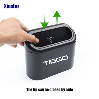Car Trash Bin - Plastic Waste Container For Chery Tiggo | ABS Round Shape Organizer - ZOOMNSTORE