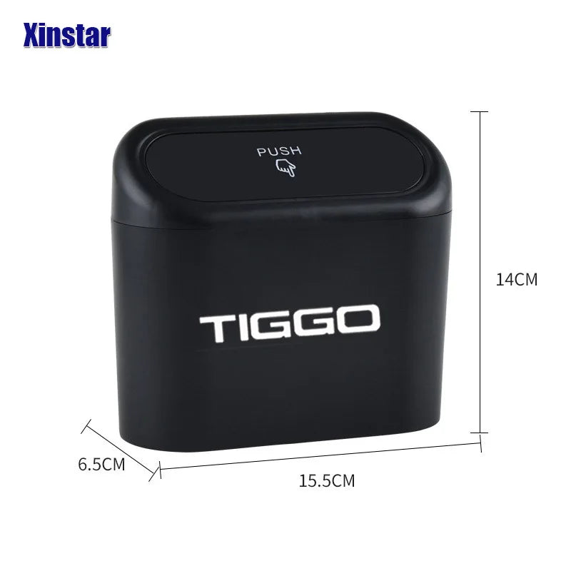 Car Trash Bin - Plastic Waste Container For Chery Tiggo | ABS Round Shape Organizer - ZOOMNSTORE