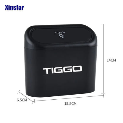 Car Trash Bin - Plastic Waste Container For Chery Tiggo | ABS Round Shape Organizer - ZOOMNSTORE