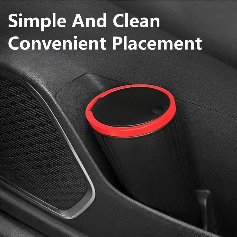 Car Trash Bin - Universal Auto Garbage Can with Lid | Portable Car Waste Bin Organizer - ZOOMNSTORE