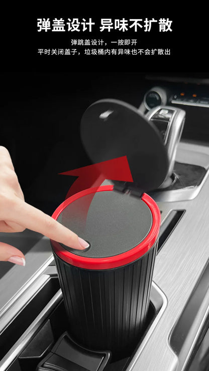 Car Trash Bin - Universal Auto Garbage Can with Lid | Portable Car Waste Bin Organizer - ZOOMNSTORE