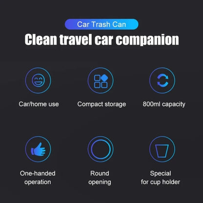 Car Trash Bin - Waterproof Vehicle Garbage Container with Rolling Cover - ZOOMNSTORE