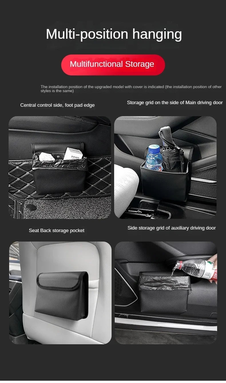 Car Trash Can – Foldable Car Storage Box & Seat Back Organizer Bag - ZOOMNSTORE