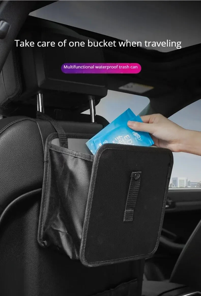 Car Trash Can – Folding Portable Waterproof Seat Back Organizer Bag - ZOOMNSTORE