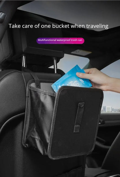 Car Trash Can – Folding Portable Waterproof Seat Back Organizer Bag - ZOOMNSTORE