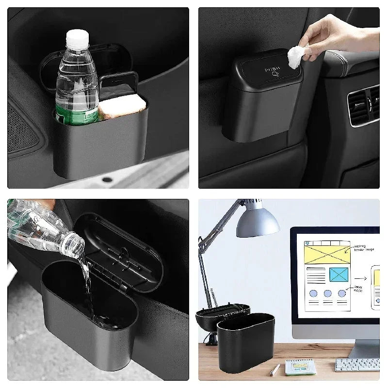 Car Trash Can - Leakproof Auto Trash Container with Lid | Portable Vehicle Garbage Bin - ZOOMNSTORE