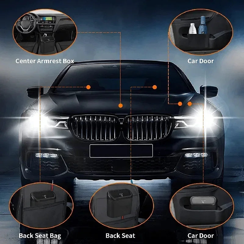 Car Trash Can - Leakproof Auto Trash Container with Lid | Portable Vehicle Garbage Bin - ZOOMNSTORE