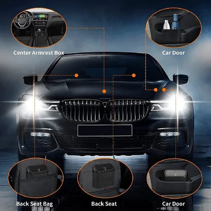 Car Trash Can - Leakproof Auto Trash Container with Lid | Portable Vehicle Garbage Bin - ZOOMNSTORE