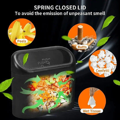 Car Trash Can - Leakproof Auto Trash Container with Lid | Portable Vehicle Garbage Bin - ZOOMNSTORE