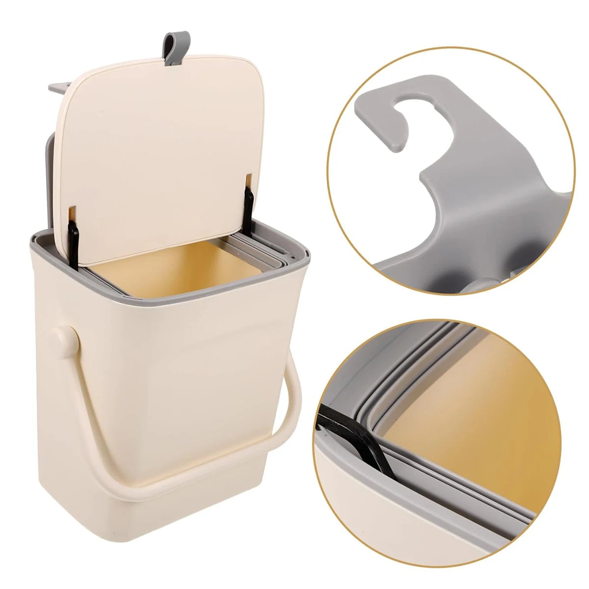 Car Trash Can With Mobile Phone Holder - 5L Rear Seat Storage Box With Lid - ZOOMNSTORE