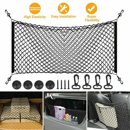 Car Trunk Cargo Net – Durable Nylon Elastic Mesh Storage Organizer for SUV Truck - ZOOMNSTORE