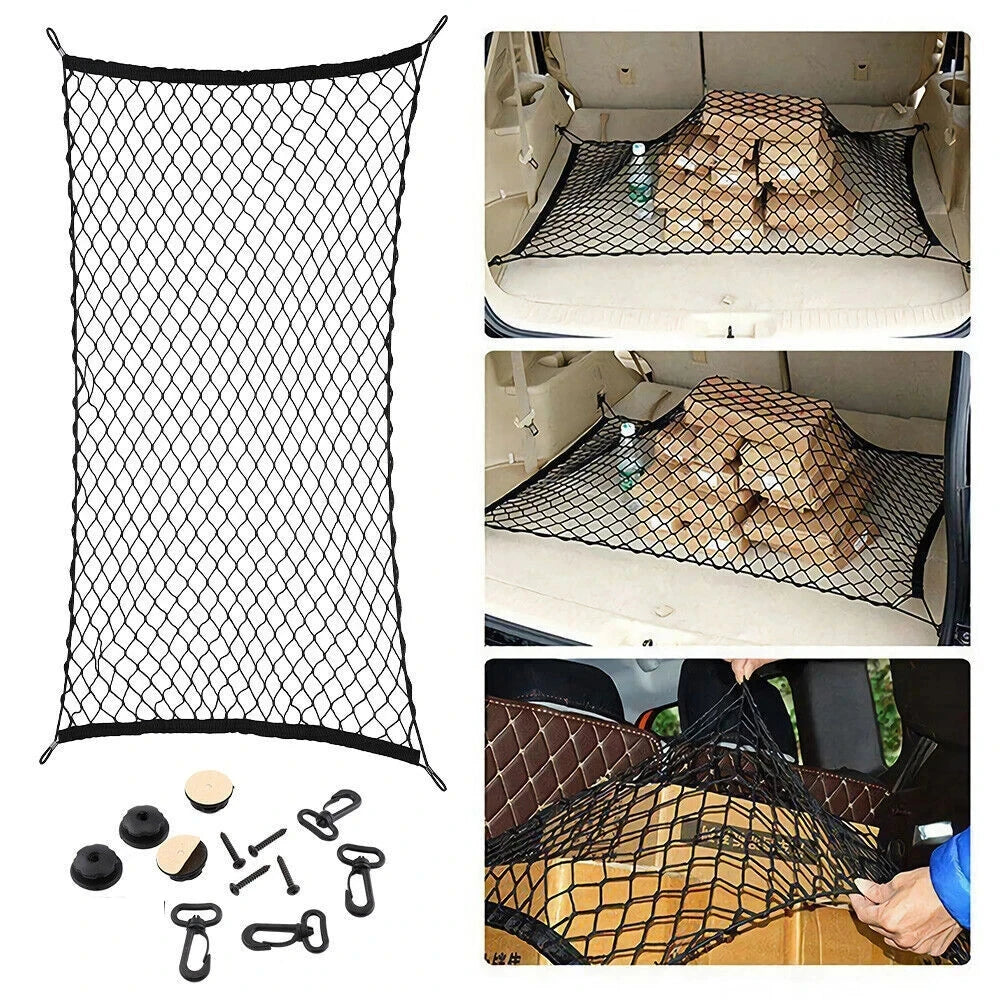 Car Trunk Cargo Net – Durable Nylon Elastic Mesh Storage Organizer for SUV Truck - ZOOMNSTORE
