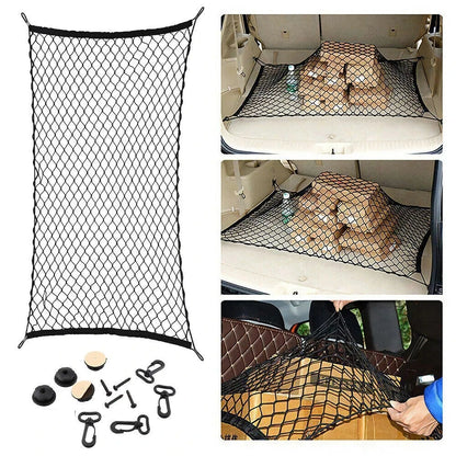 Car Trunk Cargo Net – Durable Nylon Elastic Mesh Storage Organizer for SUV Truck - ZOOMNSTORE