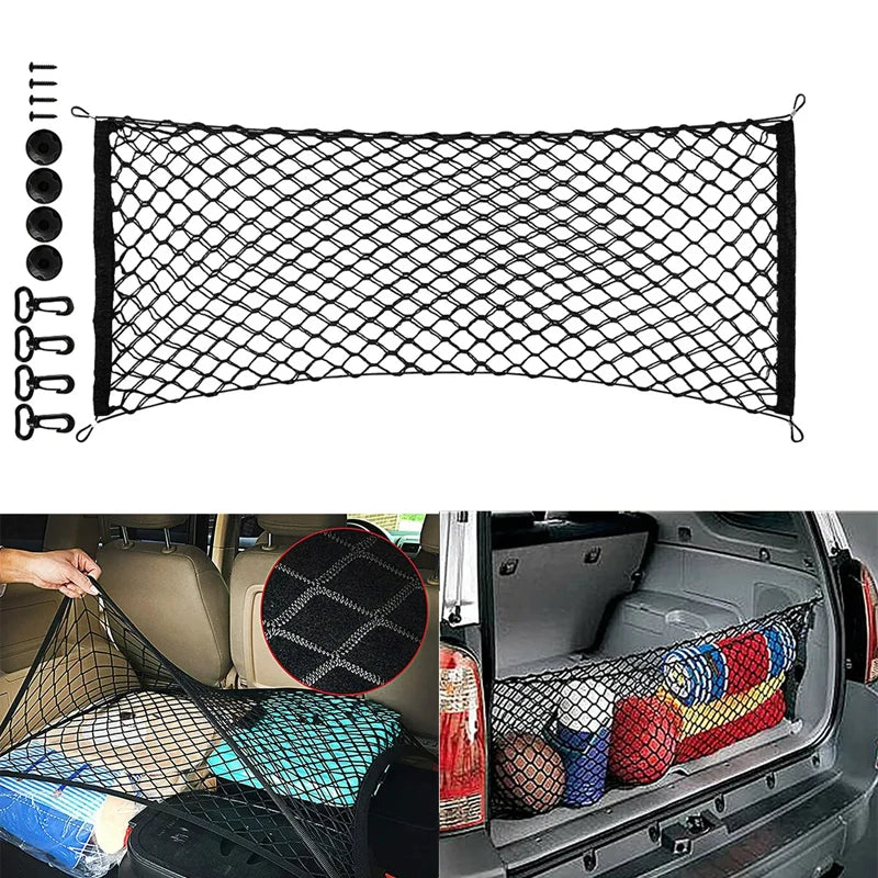 Car Trunk Cargo Net – Durable Nylon Elastic Mesh Storage Organizer for SUV Truck - ZOOMNSTORE