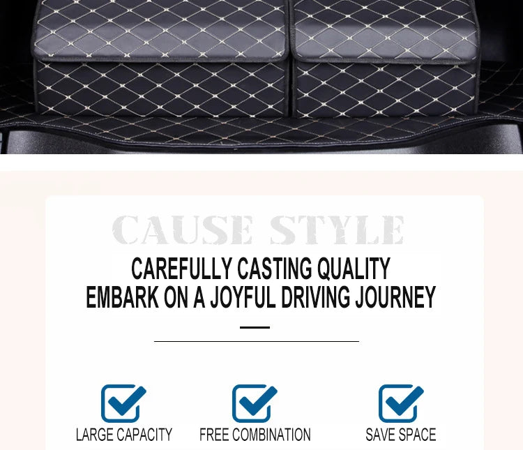Car Trunk Organizer – Large Capacity Folding Auto Storage Box With PU Leather - ZOOMNSTORE